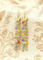 Fashion Tasseled Butterfly Acrylic Drop Earrings