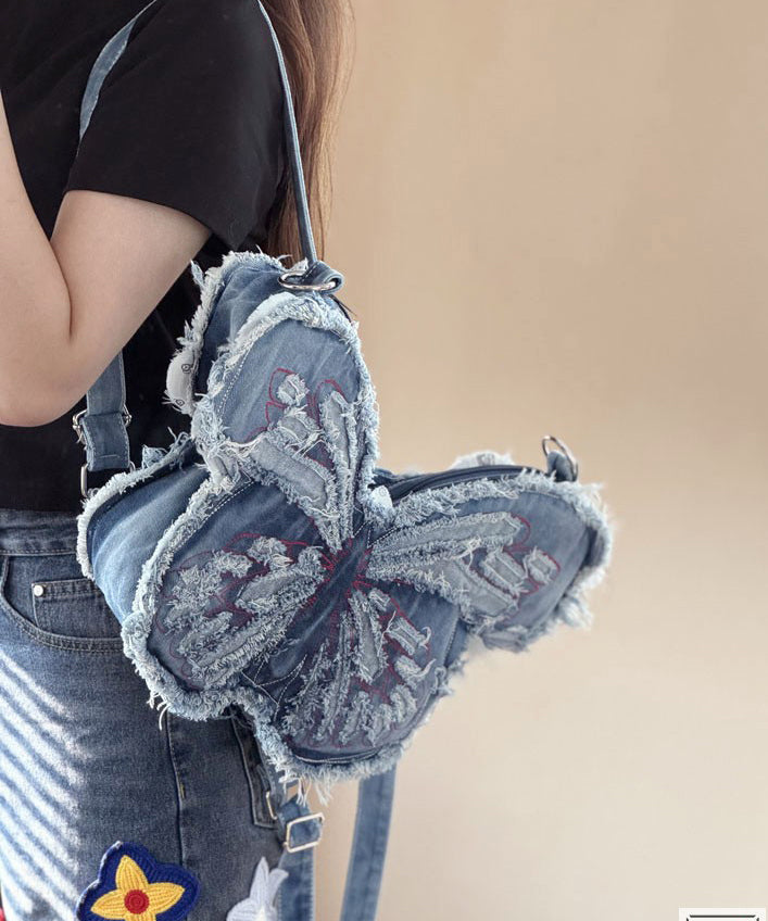 Fashion Tasseled Butterfly Shape Denim Backpack Bag