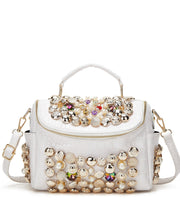 Fashion Versatile Black Nail Bead Zircon Tote Bag