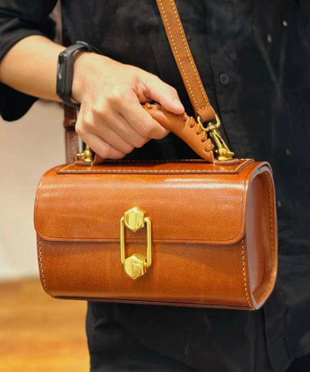 Fashion Versatile French Style Brown Calf Leather Doctor Bag