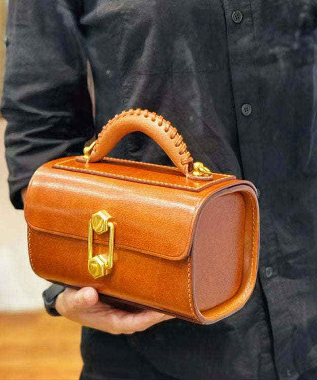 Fashion Versatile French Style Brown Calf Leather Doctor Bag