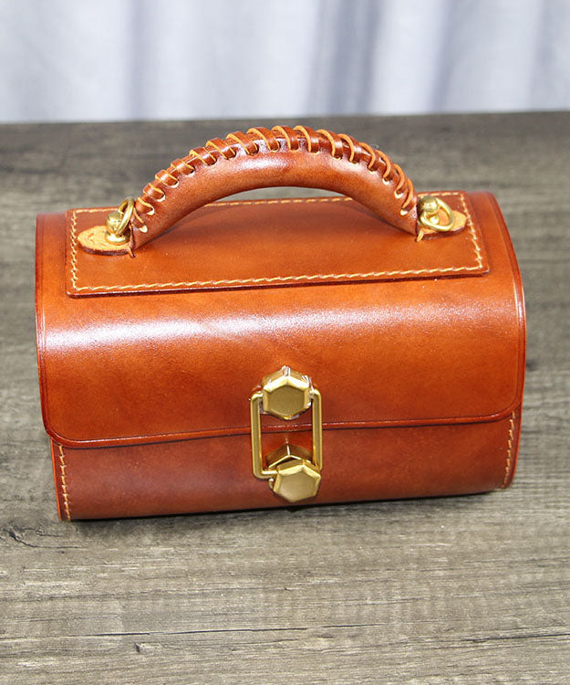 Fashion Versatile French Style Brown Calf Leather Doctor Bag