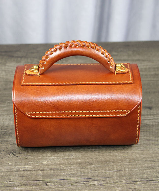 Fashion Versatile French Style Brown Calf Leather Doctor Bag