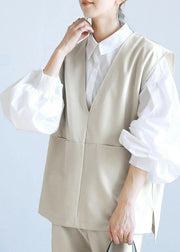 Fashion White Oversized Side Open Cotton Blouse Top Lantern Sleeve