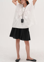 Fashion White Oversized Wrinkled Cotton Tank Tops Summer
