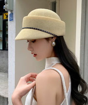 Fashion Yellow Thin Breathable Knit Sun Hat