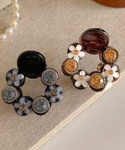 Fine Acrylic Pearl Zircon Floral Hairpin Two-Piece Set