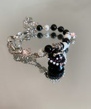Fine Alloy Zircon Pearl Black White Ghost Two Piece Set Charm Bracelet