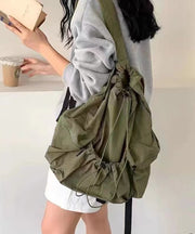 Fine Army Green Drawstring Large Capacity Nylon Backpack Bag