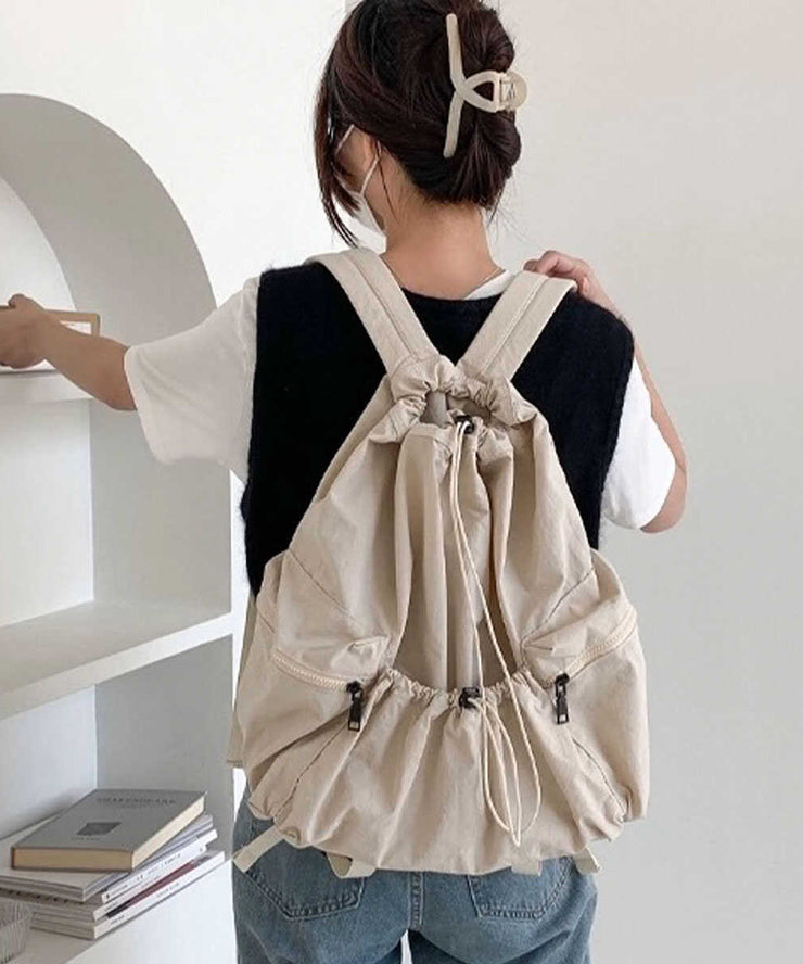 Fine Army Green Drawstring Large Capacity Nylon Backpack Bag