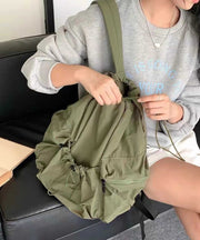Fine Army Green Drawstring Large Capacity Nylon Backpack Bag