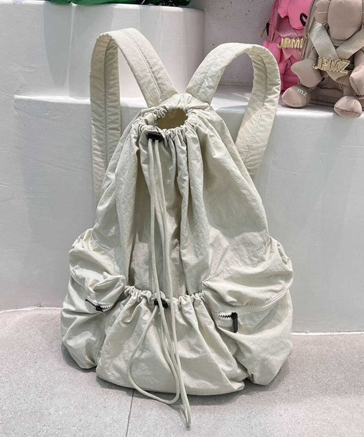Fine Army Green Drawstring Large Capacity Nylon Backpack Bag