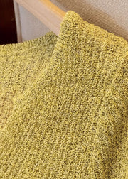 Fine Asymmetrical Design Knit Tops Flare Sleeve