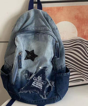 Fine Black Gradient Large Capacity  Denim Backpack Bag
