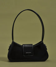 Fine Black Solid Durable Faux Leather Hobo Bag