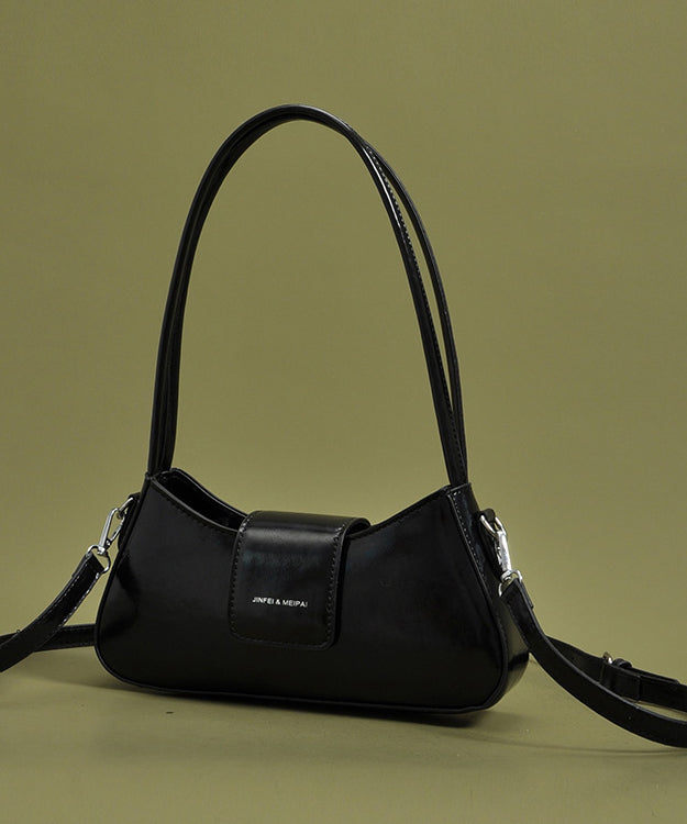 Fine Black Solid Durable Faux Leather Hobo Bag