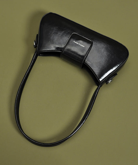 Fine Black Solid Durable Faux Leather Hobo Bag