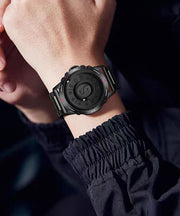 Fine Black Stainless Steel Quartz Movement Waterproof Watches