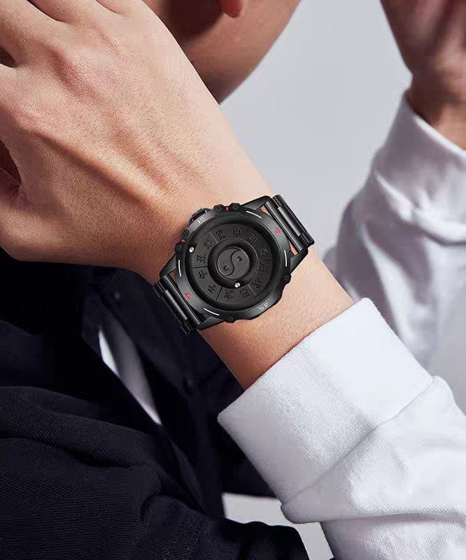 Fine Black Stainless Steel Quartz Movement Waterproof Watches