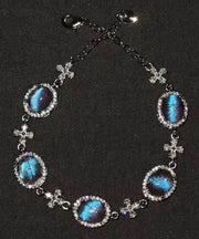 Fine Blue Copper Alloy Zircon Gem Stone Charm Bracelet