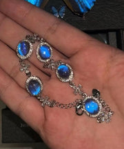 Fine Blue Copper Alloy Zircon Gem Stone Charm Bracelet