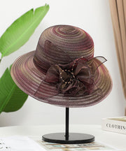 Fine Blue Floral Organza Floppy Sun Hat