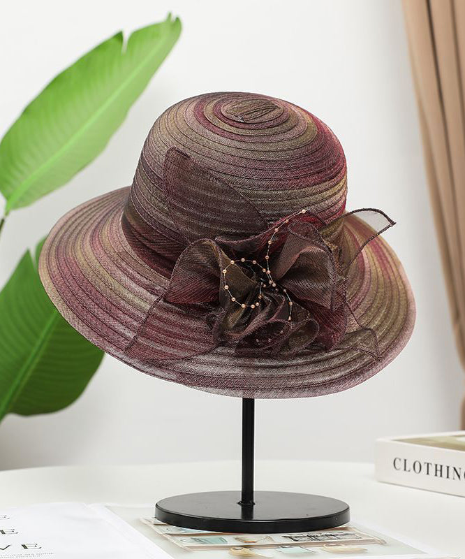 Fine Blue Floral Organza Floppy Sun Hat