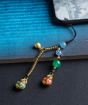 Fine Brown Ancient Gold Jade Enamel Colored Glaze Phone Chains