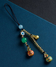 Fine Brown Ancient Gold Jade Enamel Colored Glaze Phone Chains