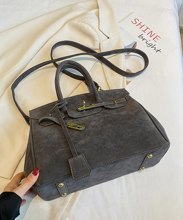 Fine Brown Suede Women Large Capacity Tote Handbag