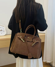 Fine Brown Suede Women Large Capacity Tote Handbag