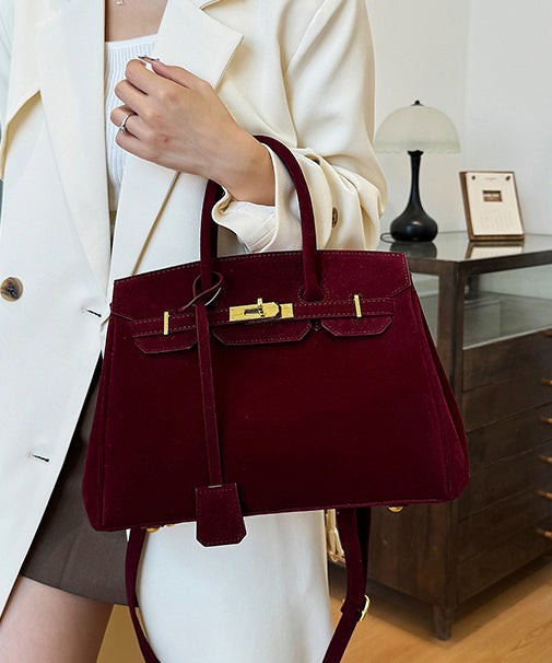 Fine Brown Suede Women Large Capacity Tote Handbag