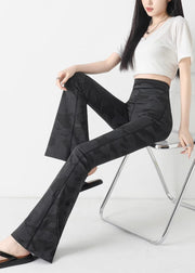 Fine Charcoal Grey Camouflage Print Butt Scrunch Flare Yoga Pants
