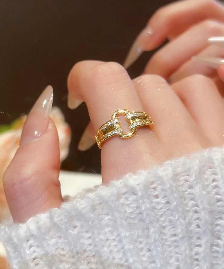 Fine Gold Copper Alloy Zircon Rings