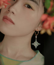 Fine Gold Copper Overgild Diamond Drop Earrings