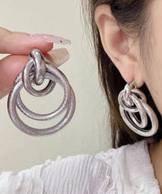 Fine Gold Metal Alloy Hollow Out Hoop Earrings