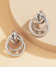 Fine Gold Metal Alloy Hollow Out Hoop Earrings