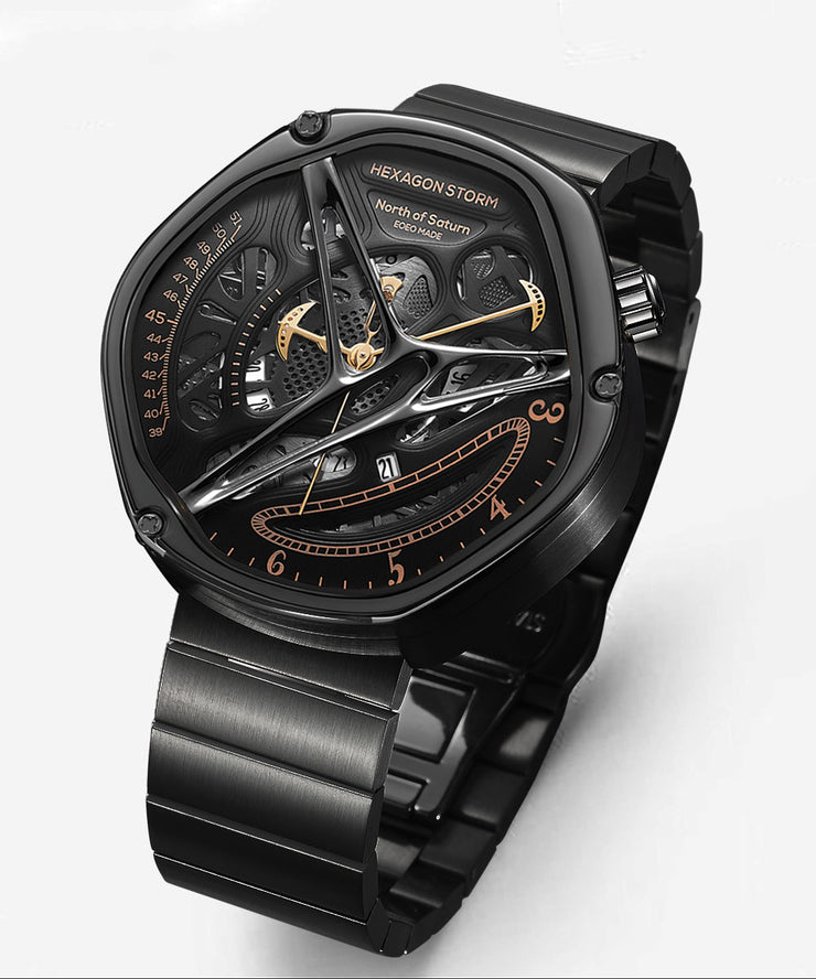 Fine Gold Stainless Steel Hollow Out Hexagonal Watches