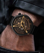 Fine Gold Stainless Steel Hollow Out Hexagonal Watches