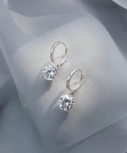 Fine Gold Sterling Silver Overgild Zircon Hoop Earrings