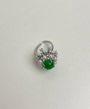 Fine Green Alloy Zircon Jade Pearl Rings