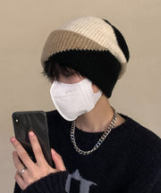 Fine Khaki Patchwork Cozy Warm Men Knit Bonnie Hat