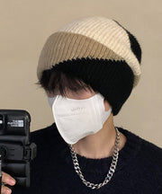 Fine Khaki Patchwork Cozy Warm Men Knit Bonnie Hat