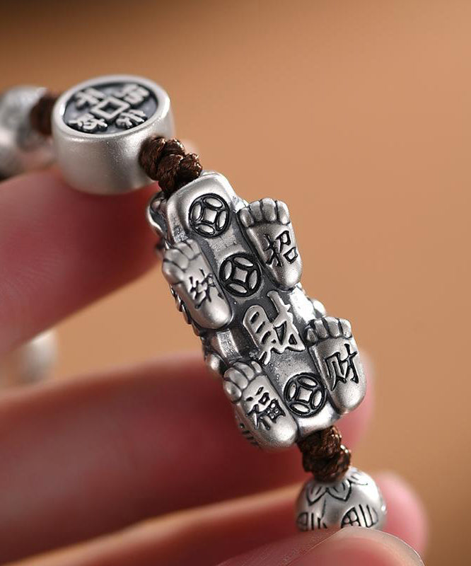 Fine Men Silk Sterling Silver A Mythical Wild Animal Charm Bracelet
