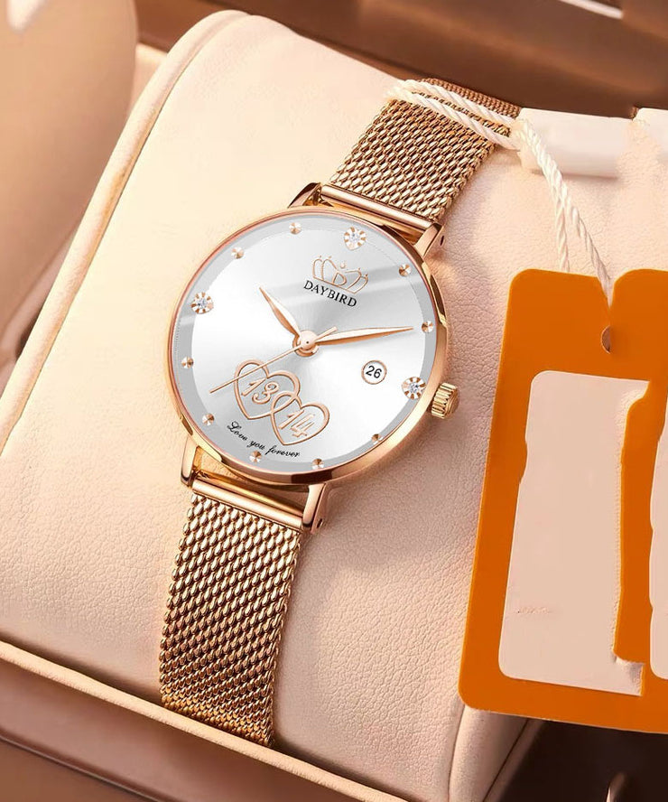 Fine Mulberry Stainless Steel Reinforced Glass Waterproof Watches