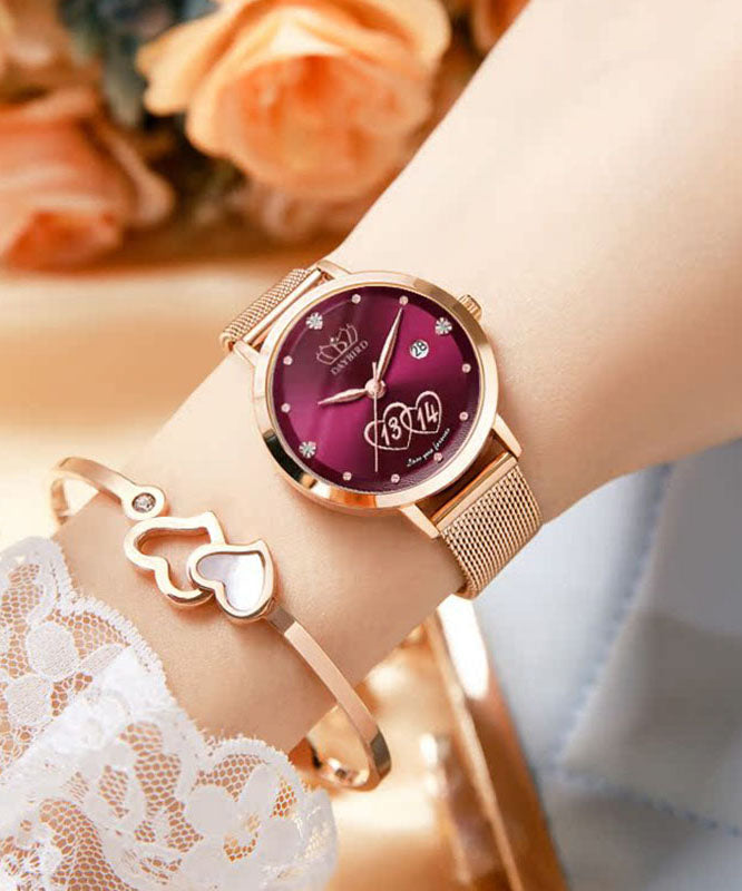 Fine Mulberry Stainless Steel Reinforced Glass Waterproof Watches