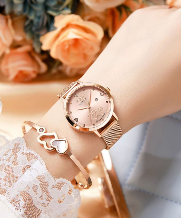 Fine Mulberry Stainless Steel Reinforced Glass Waterproof Watches