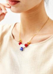 Fine Peacock Blue Water Droplet Gem Stone Pendant Necklace