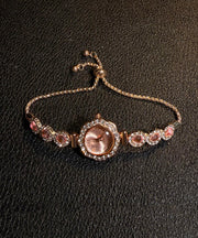 Fine Pink Alloy Zircon Drawstring Tassel Watches