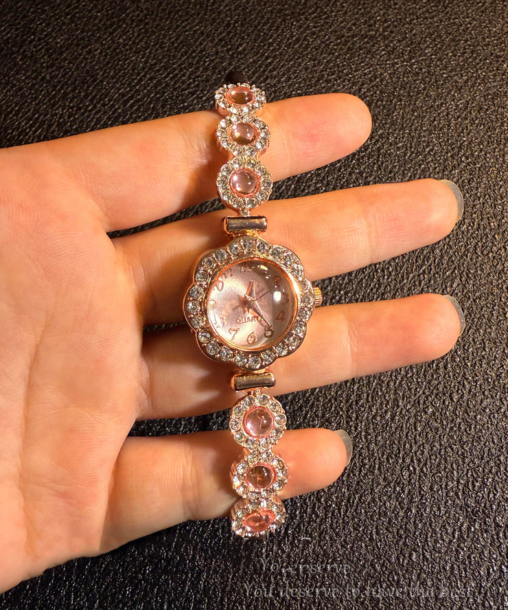 Fine Pink Alloy Zircon Drawstring Tassel Watches